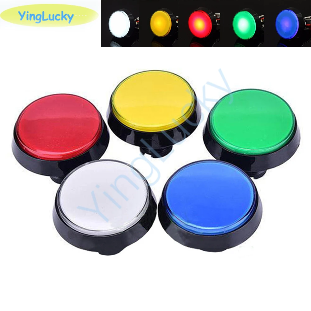 10 stücke Arcade-Taste 60mm LED-Licht Lampe große runde Arcade-Videospiel-Player Druckknopf schalter Arcade-Spiel maschine – Detail 5