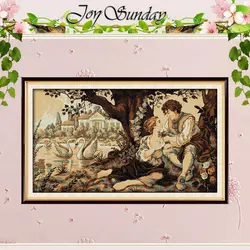 The Swan Lake and the Lovers Patterns Counted Cross Stitch Set DIY 11CT 14CT 16CT Stamped Cross-stitch Kit Embroidery Needlework