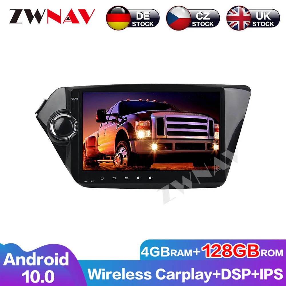 4G+128G Carplay Android 10 screen Car DSP IPS DVD Player For Kia K2 Rio 2011-2015 GPS Auto Radio Audio Stereo Head unit