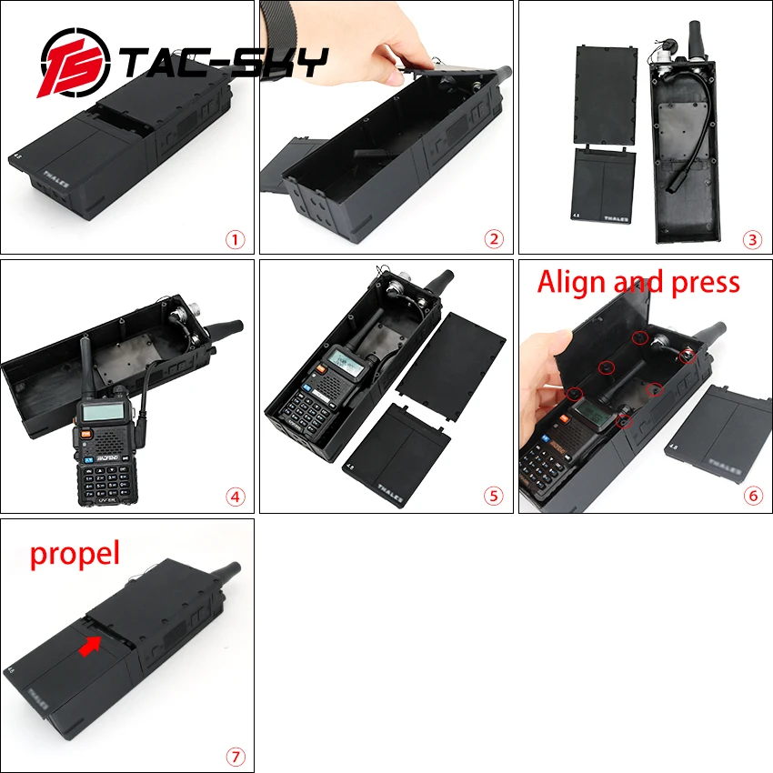 Imagem -06 - Tac-sky Tático an rc 148 Walkie Talkie Modelo Manequim Case Caixa Virtual Mais Adaptador Tático Ptt an rc Ptt Pinos U94 Ptt