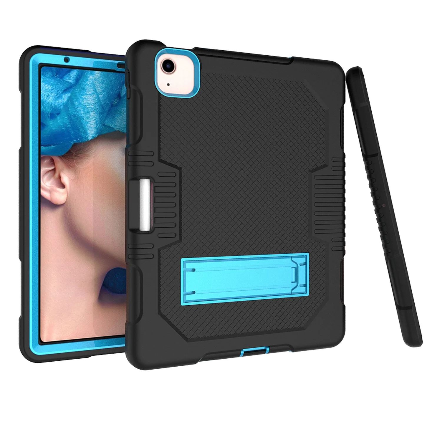 

Kids Safe Heavy Duty Silicone Tablet Cover for iPad Air 4 Case 10.9'' Armor Hybrid Rugged Shochproof Stand for Air4 A2324 A2072