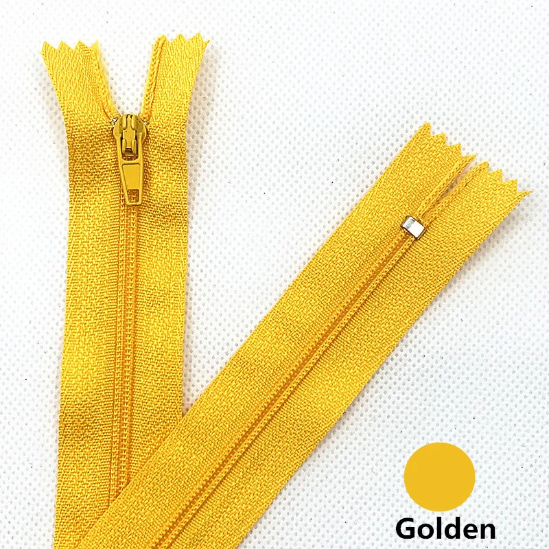 

10pcs 4Inch-24inch(10cm-60Cm)Golden Nylon Coil Zippers for Tailor Sewing Crafts Nylon Zippers Bulk