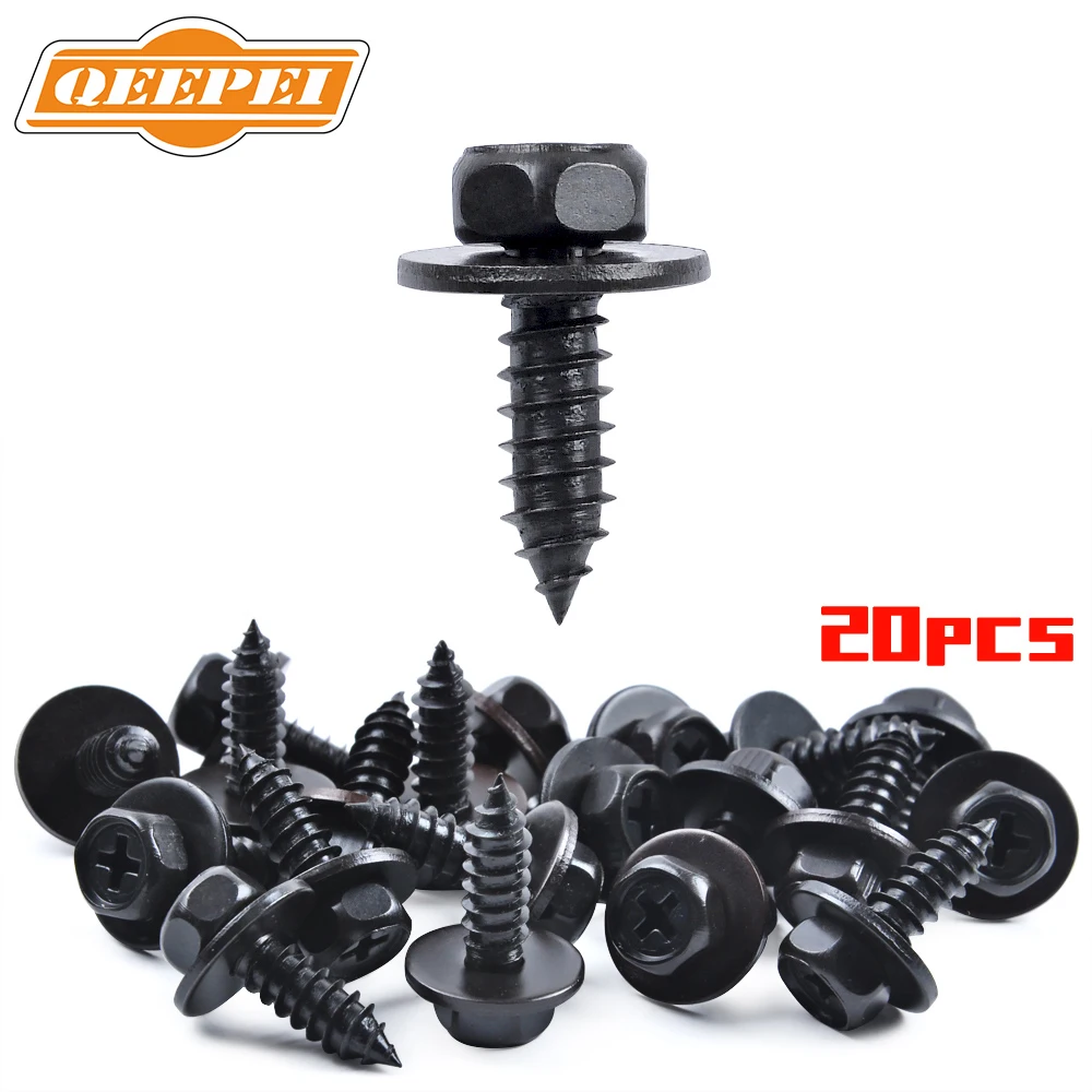 

20PCS 10mm Hex Head Screw Bolt 90159-60498 M6.1 x 19mm Fender Linder Bumper Fastener Screw for Toyota Camry RAV4/Lexus ES GS LS