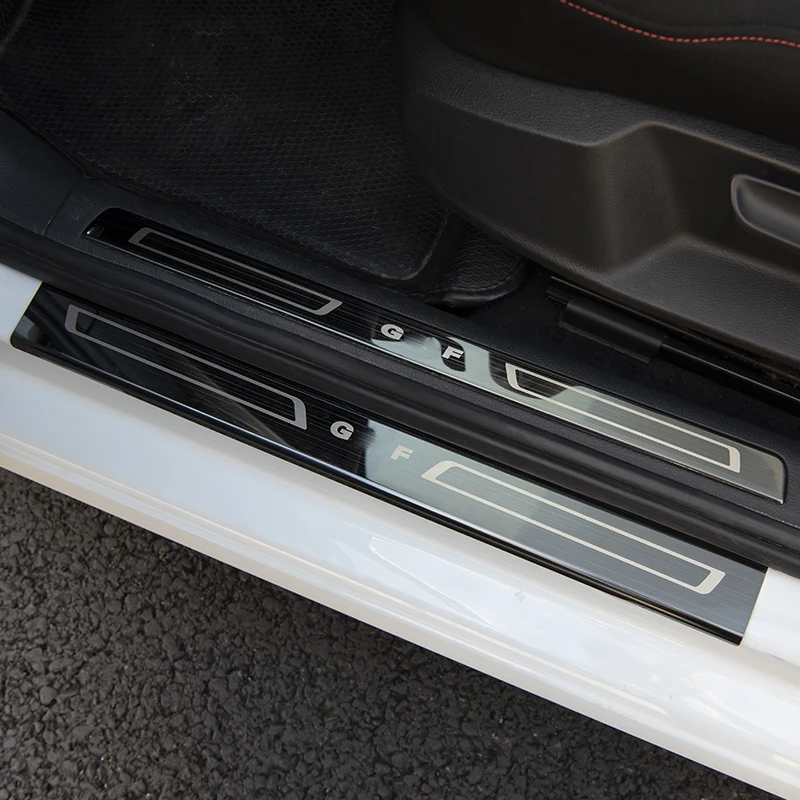 Placas de ajuste de puerta, tira de umbral de puerta de acero inoxidable, protección Interior de adorno de Reacondicionamiento para Golf 7 GOLF mk7.5