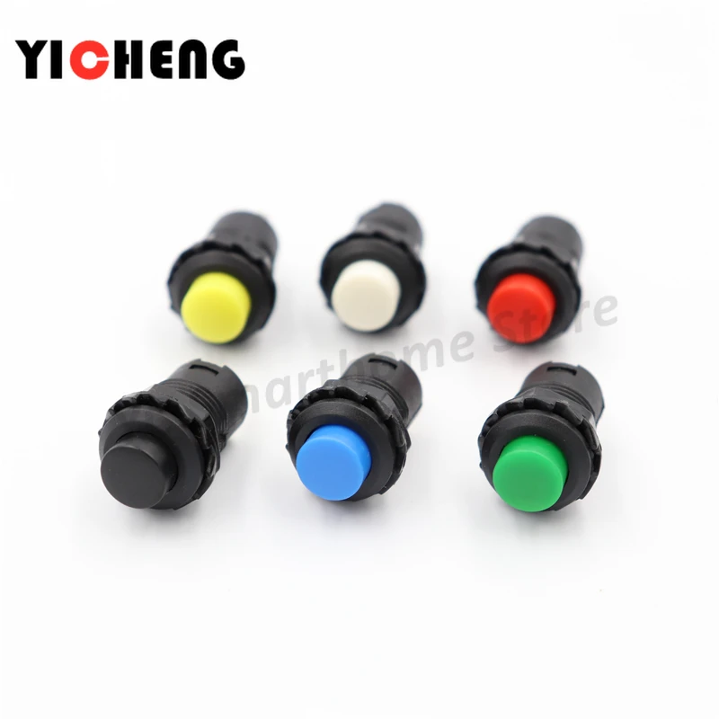 6pcs Self-Lock /Momentary Pushbutton Switches DS228 DS428 12mm OFF- ON Push Button Switch 3A /125VAC 1.5A/250VAC DS-228 DS-428