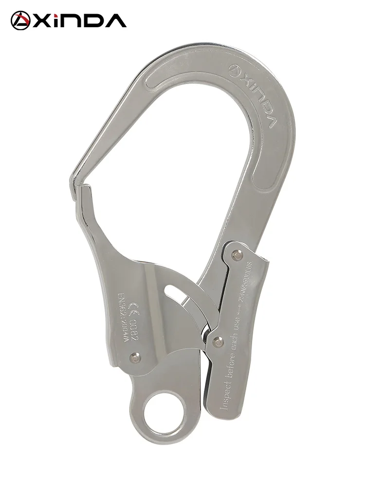 Xinda Aerial Work Safety Hook Big Opening Alloy Steel Carabiner Steel Pipe Industry Protection Lock Fall-proof Insurance Buckle