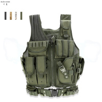 Outdoor Muti-pocket Belt Vest Combat Training Hunting Protective Waistcoat Gear Adjustable Airsoft Tactical Military Pouch