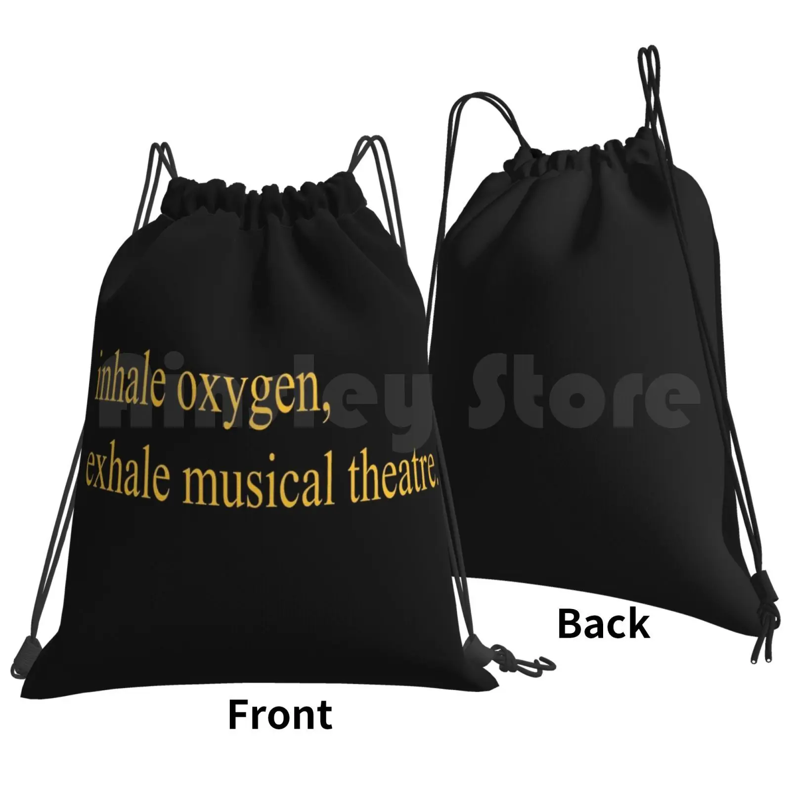 Exhale Musical Theatre. Backpack Drawstring Bag Riding Climbing Gym Bag Musical Theatre Broadway Quote Acting Singing The