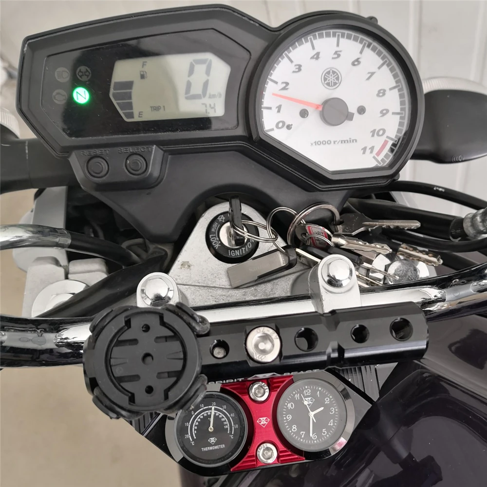 Spirit Beast Motorcycle Multi-functional Bracket with Timemeter Thermometer Motocross Handlebar Riser Extension Creative Clock