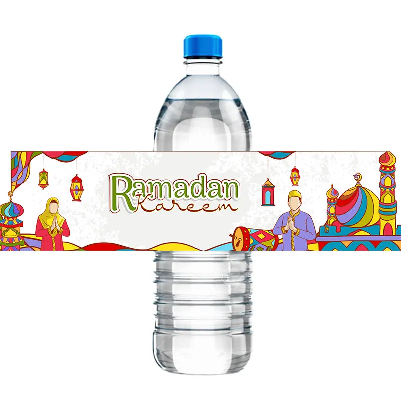 10Pcs,eid Mubarak ตกแต่ง Ramadan Kareem ขวด Wrapper Adhesive มุสลิมอิสลามเทศกาล Eid Al-Fitr Lessar