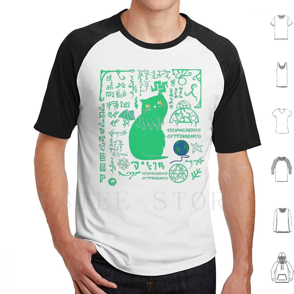 Ia Ia Cathulhu Ftagn T Shirt Print Cotton Cat Book Hp Tentacle Cthulhu Elder God Tentacles Kitty Call Of Cthulhu Cthulu