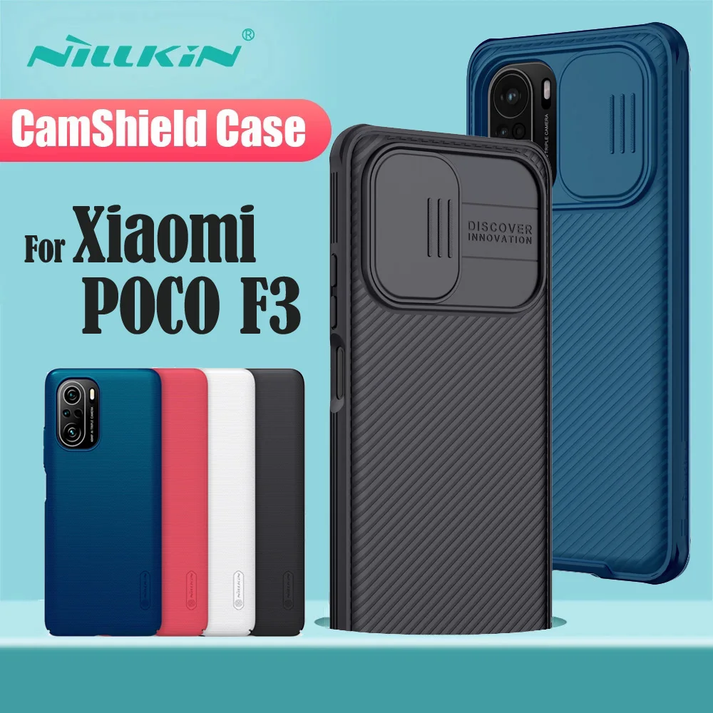 For Xiaomi Poco F3 Case NILLKIN CamShield Pro Slide Camera Cover Lens Protection Frosted Shield Back Cover For Xiaomi Poco F3