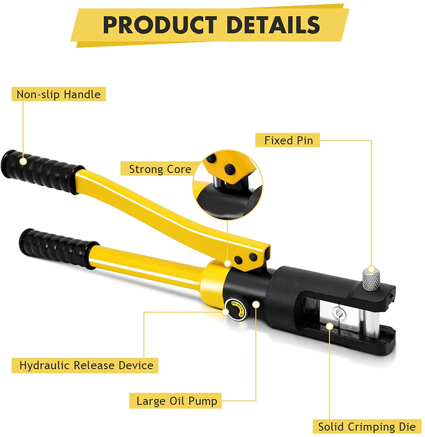 Hydraulic Wire Professional Hydraulic Battery Cable Lug Crimping Tool Set w/11 Dies,Home Improvement Hand Tools