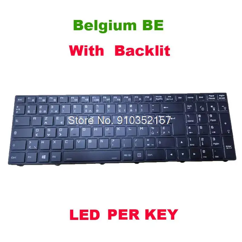 Laptop US English Belgium BE Colourful Backlit Keyboard For CLEVO P950 P950ED P950RC P950RD P950RF LED PER KEY