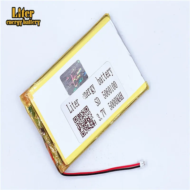 1.5MM 2pin connector 5060100 3.7V 5000mAh e-books GPS PDA Car recorder Recreational machines Li-polymer battery  Li-po battery