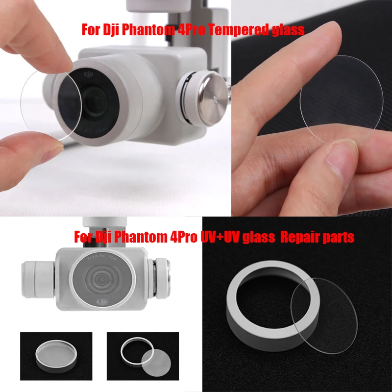 New UAV  Lens Ring for DJI Phantom 4/4Pro Gimbal Camera Glass  UV Tempered  Film Repair Replacement for Phantom 4 pro Drone