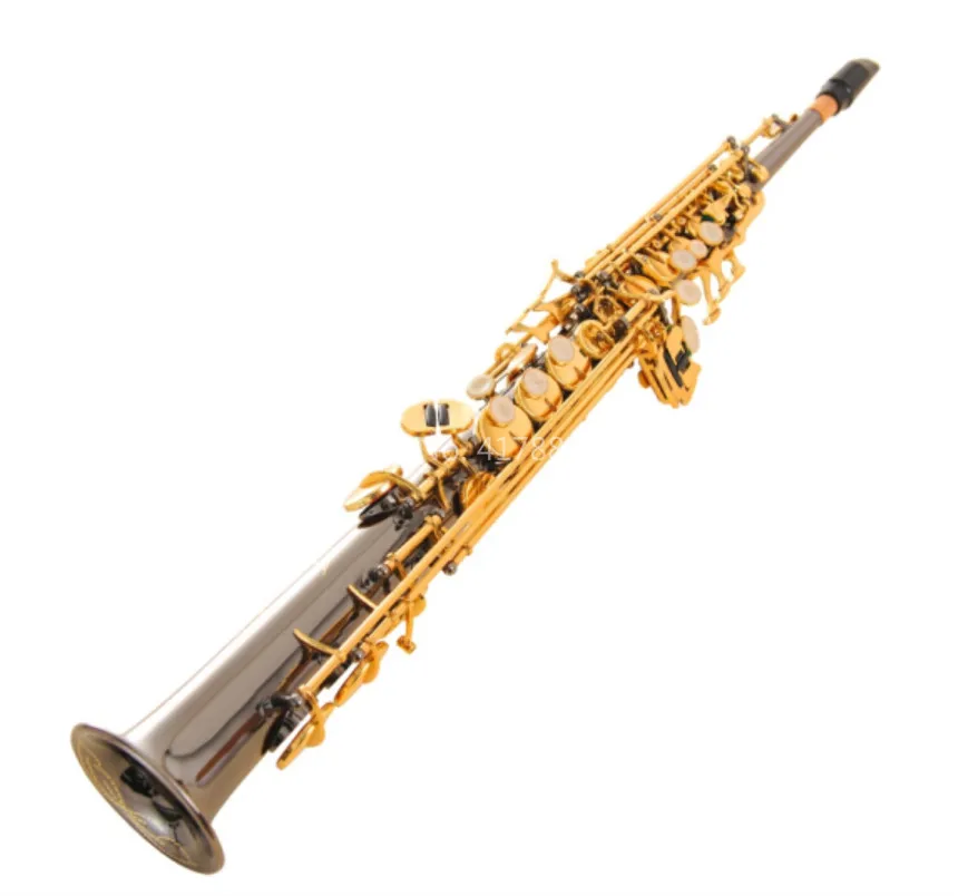 

SADSN SS-450N Bb Tune Soprano Saxophone Brass Black Nickel Lacquer Professional Soprano Sax Musical Instrument with Accessories