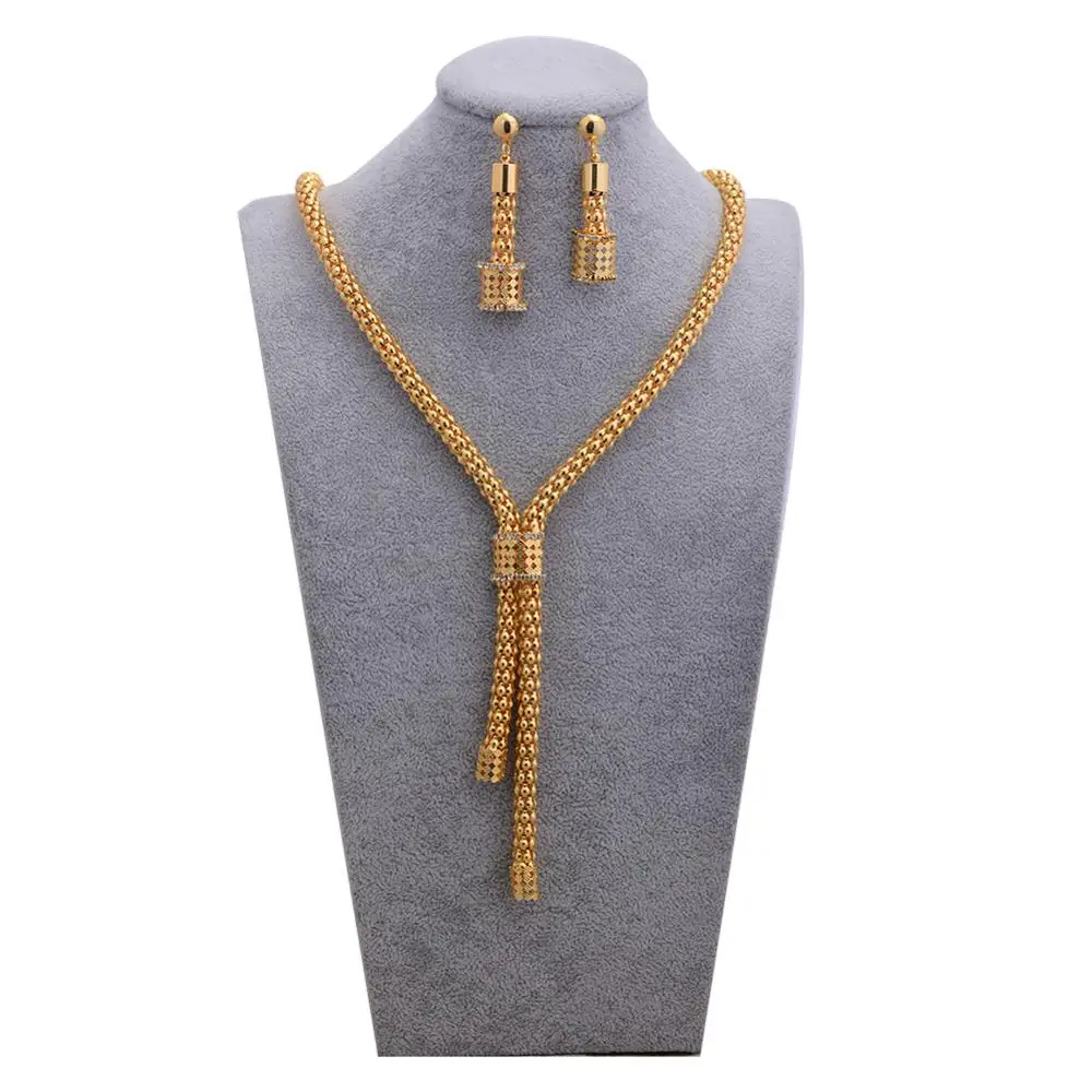 Jewelry Set Indian Chokers Wedding Chain Jewelry Sets Gold Color Earrings For Women African/Dubai/Arab /Party Wife Gifts