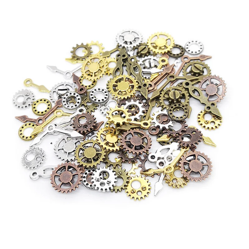 Vintage Mix Colors Random Mechanical Steampunk Charms Breloque Gears Wrist Watch Parts подвески Pendant For Jewelry Making Bulk