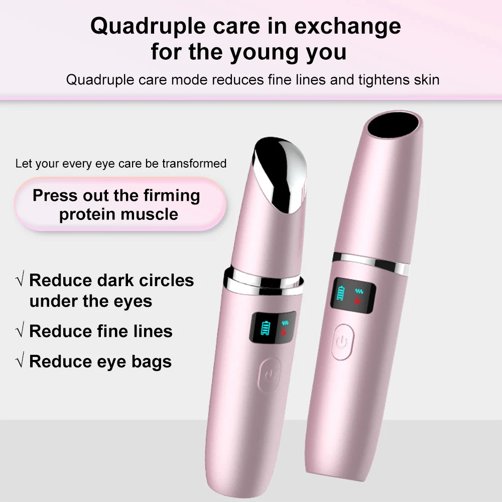 Masajeador de ojos eléctrico, herramienta de vibración antiarrugas para el cuidado de la cara, eliminación de ojeras, pluma de belleza para el cuidado de la cara, dispositivos de masaje
