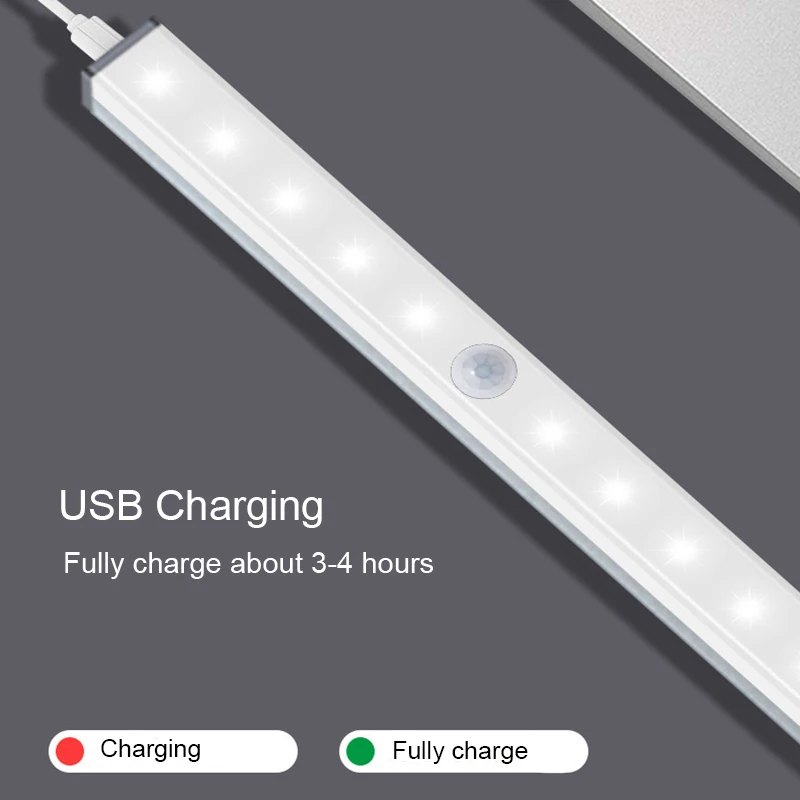 10/14/20 LED Motion Sensor Night Light Sensor Closet Light Under Cabinet LightUSB Rechargeable For Wardrobe Kitchen Hallway