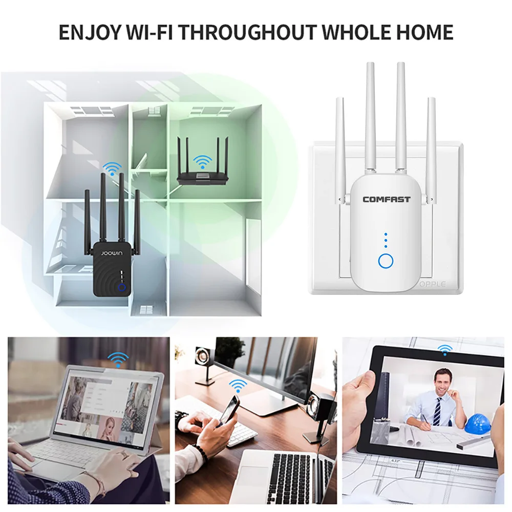 Imagem -04 - Repetidor Wi-fi Ghz Extensor Wi-fi 1200m Display Oled Amplificador Wi-fi 300m 11n Casa de Longo Alcance 2.4g Impulsionador de Sinal sem Fio