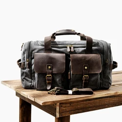 MUCHUAN-Sacos de viagem de couro lona masculina, transportar malas, Duffel Big Viagem Bags, Tote Grande, Weekend Bag, durante a noite