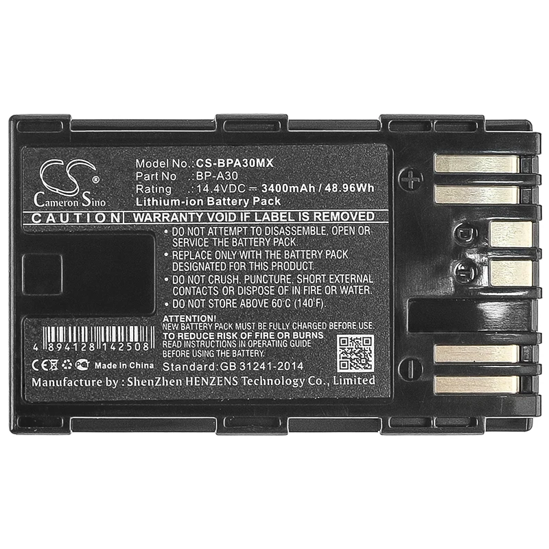 Cameron Sino 3400 mAh Pin cho MÁY CANON CA-CP200L EOS C200 EOS C200 PL EOS C200B EOS C300 Mark II EOS c300 Mark II PL XF705 BP-A30