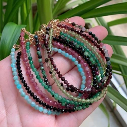 Natural Gem Stone Crystal Bracelets for Women Small Spinel Beads Tourmaline Obsidian Citrines Crystal Friendship Bracelet Reiki