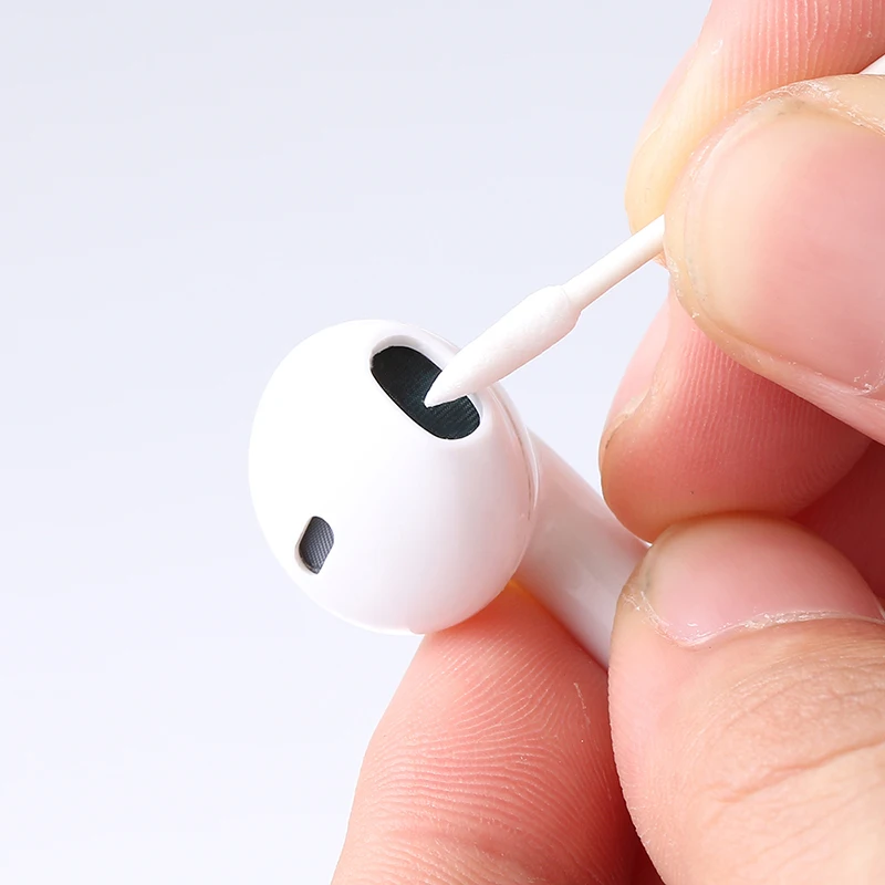 25/50 pçs/saco limpeza cotonete ferramenta de algodão vara descartável uso cleanroon fone de ouvido poeira livre para airpods fone de ouvido porta carga do telefone