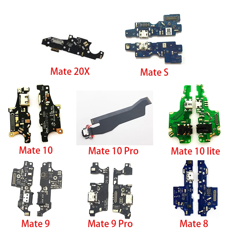 10Pcs/Lot, USB Charger Charging Dock Port Connector Flex Cable For Huawei Mate S 7 8 9 10 20 Pro 30 Lite 20X Replacement Parts