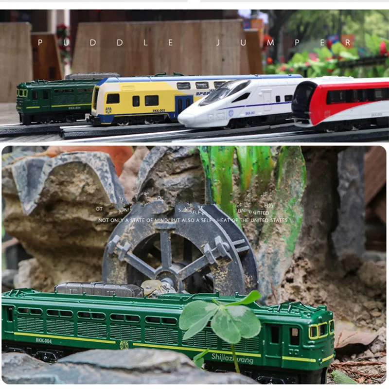 Alloy retro nostalgic steam train model,1:87 high-speed rail toy,double-headed train,children’s gifts,free shipping