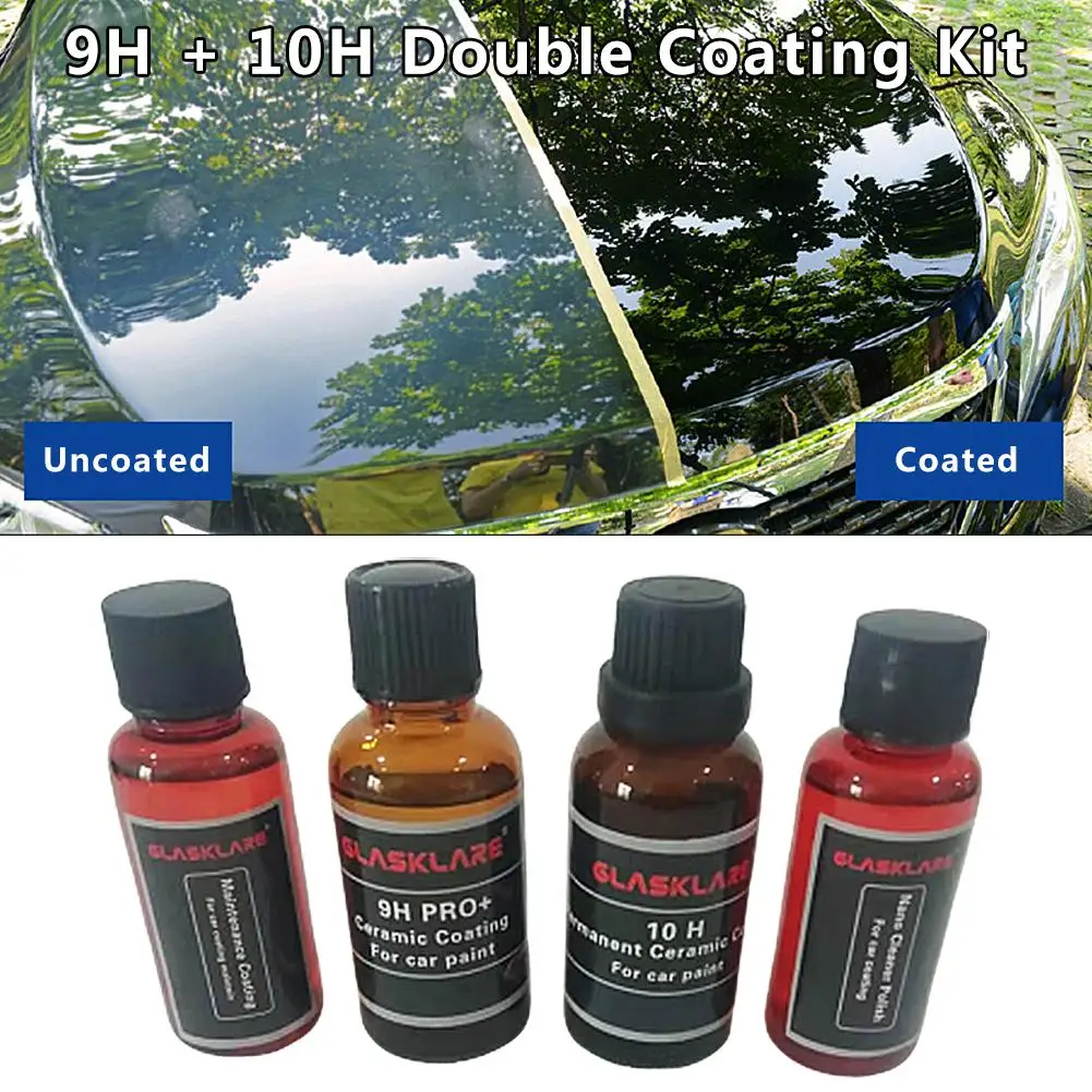 4PCS 9H 10H Car Liquid Ceramic Coat Super Hydrophobic Glass Coating Set Car Maintenance Waterproof Nano Ceramics Car Paint Care