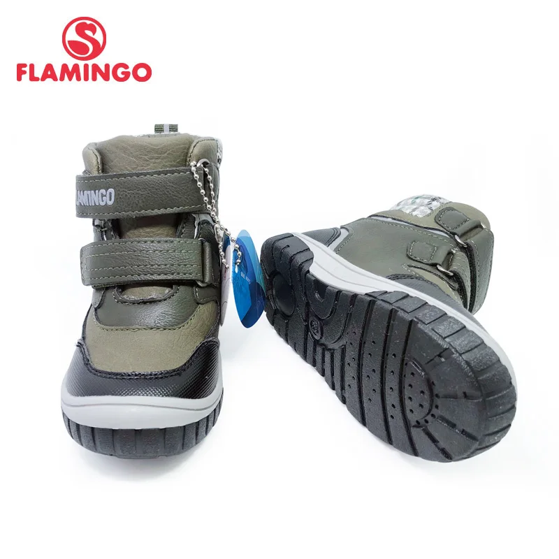 FLAMINGO  Autumn Boys Boots Children\'s Shoe High Quality Ankle Kids Shoes with Hook& Loop for Little Boys 202B-Z5-2057 Shoe