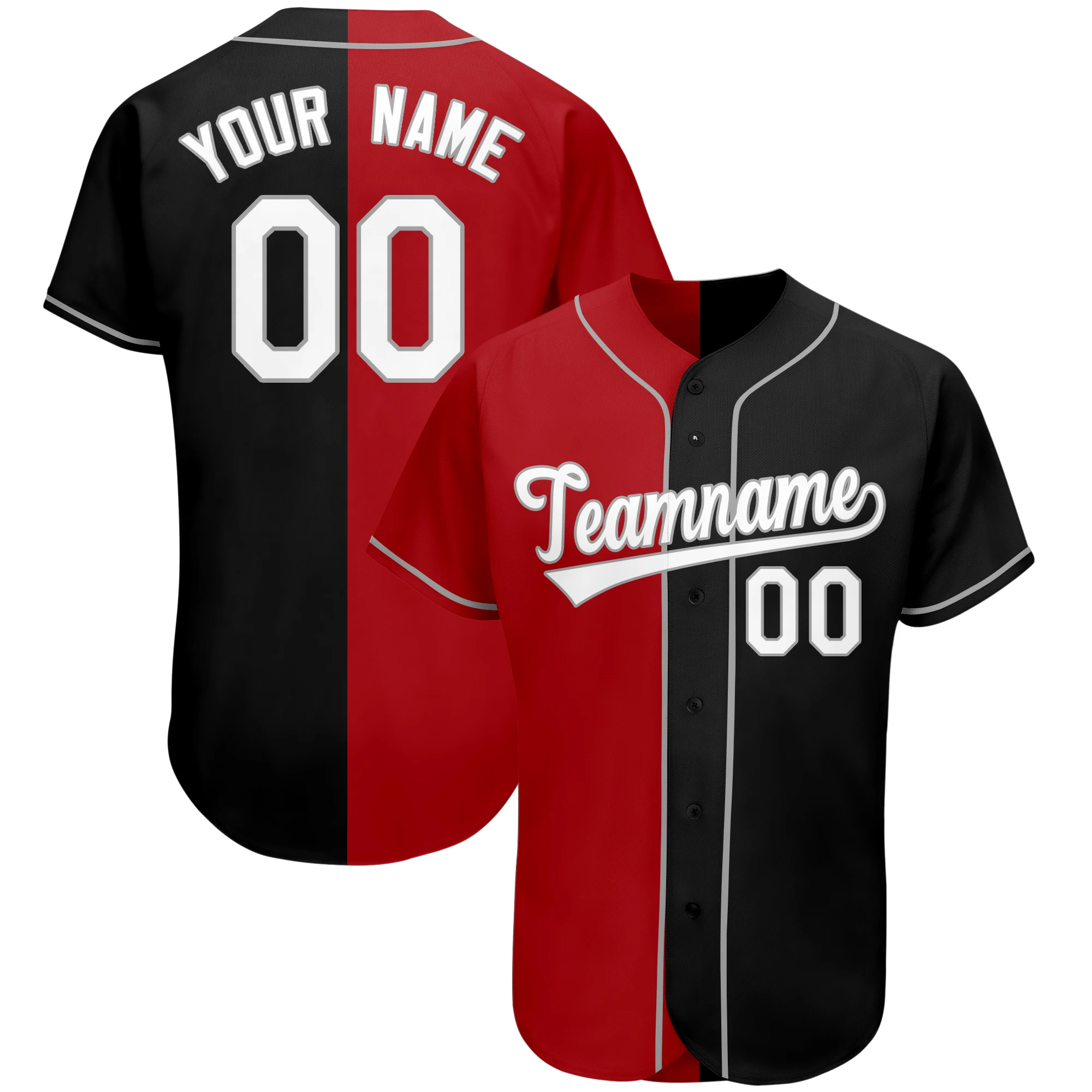 Personalized Quick Dry Baseball Jersey Stitched Name Number Short Sleeve Mesh Sports Shirts Two Tone Hip Hop Softball Uniform