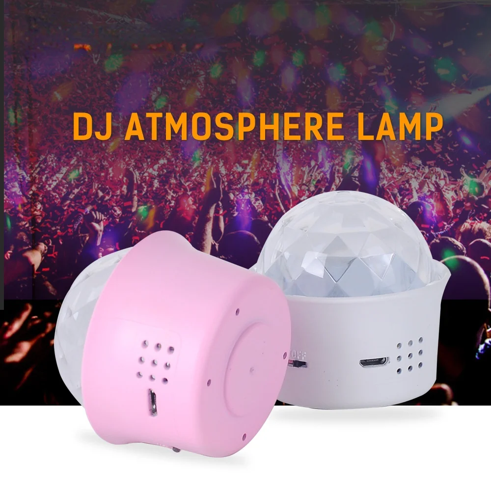 USB sound control magic ball DJ light DC 5V rechargeable with magnet music atmosphere light mini stage lighting