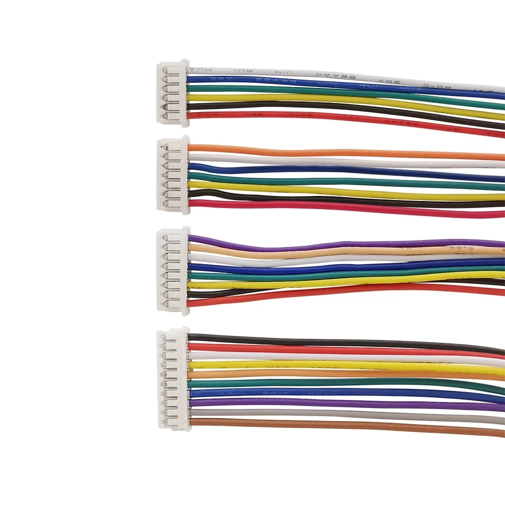 10Pcs JST 1.25mm Pitch Single/Double Cable Head Connector JST 1.25mm 2P 3P 4P 5P 6P 7P 8P 10 Pin Wire length 10CM 15CM 20CM 30CM