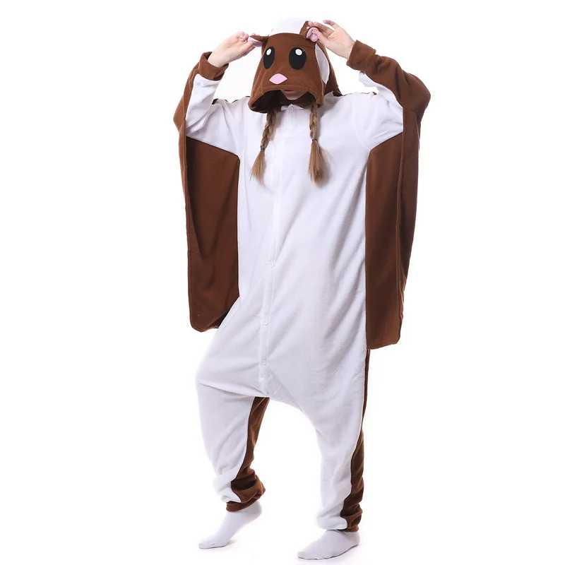 Kigurumi Adult Flying Squirrel Pajamas Sleepsuit Cartoon Onesie Unisex Pyjamas Cosplay Costume For Halloween Party