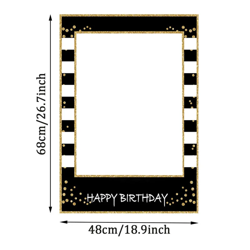 1 16 18 21 30 35 40 50 60 Birthday Photo Booth Frame Kids Adult Birthday Party Decoration Paper Happy Birthday Photo Props Frame