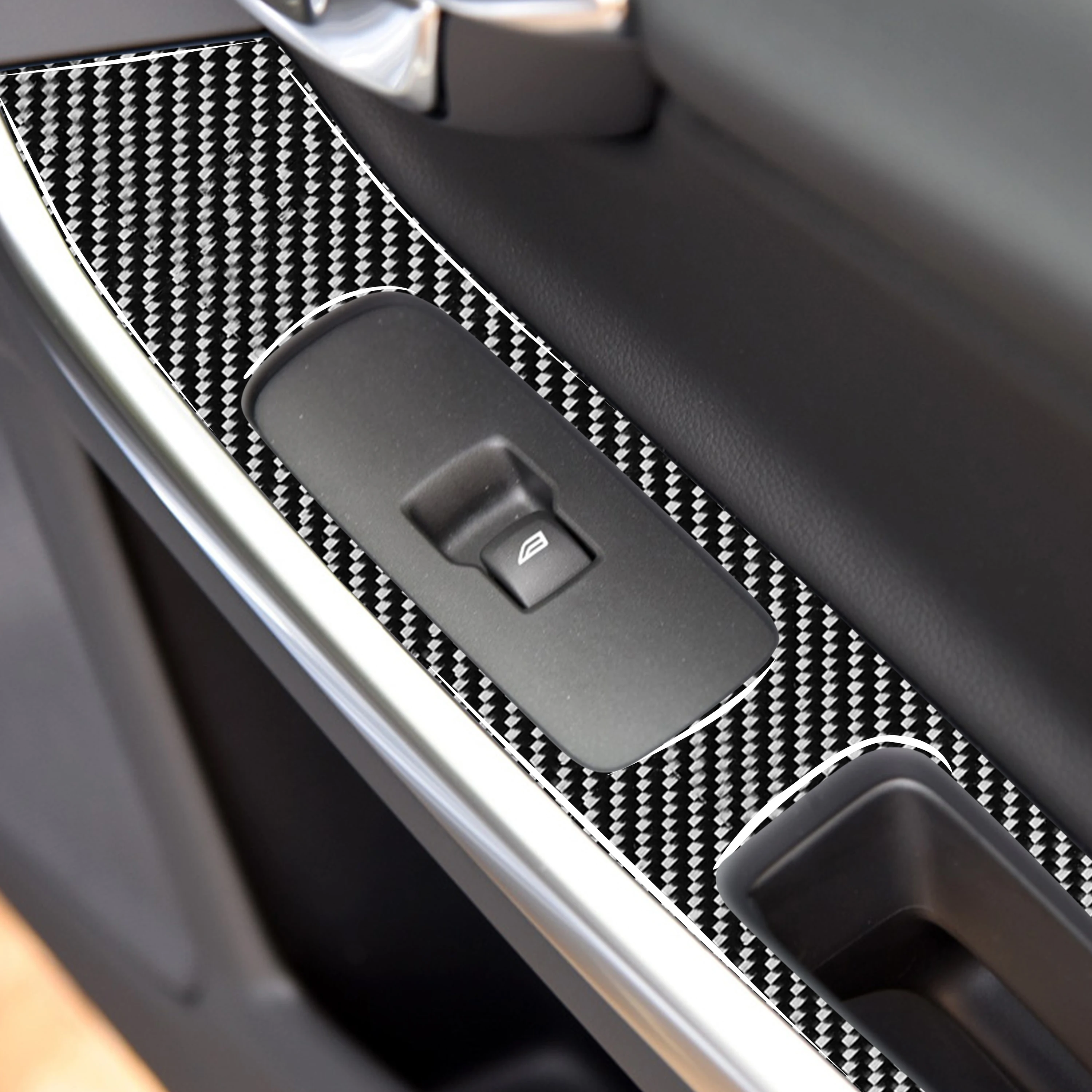 For Volvo S60 V60 XC60 2010-18 Accessories Carbon Fiber Interior Door Armrest Panel Trim Switch Frame Cover Sticker Car Styling