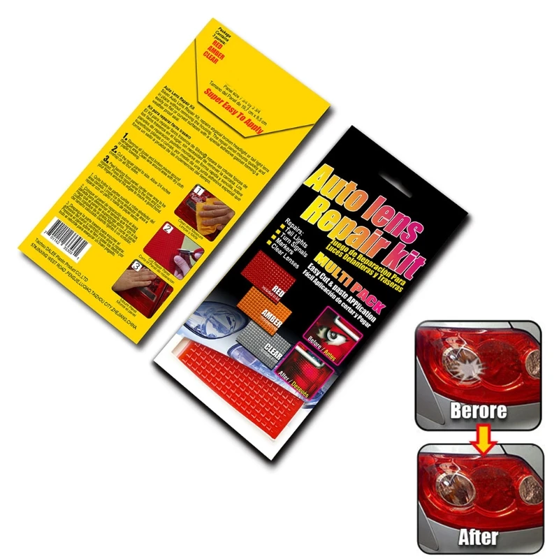 Car Glass Repair Kit Grid Pattern Headlights Turn Signal Taillight Auto Light Tool Set Crack Repair Film Polishing - Image 2