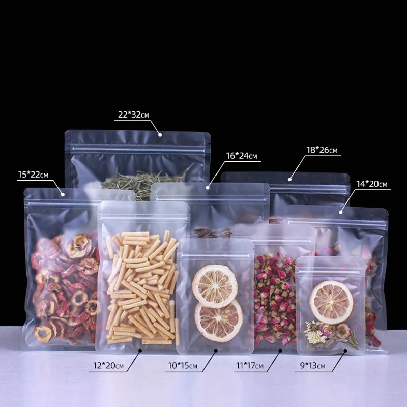 1000pcs/lot Wholesale Matt Plastic Packaging Bag Food Grade Forsted PE Plastic Gift Coffee Fruit Nuts Powder Storage Bag