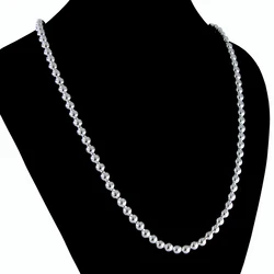 Minimalism 100% 925 Sterling Silver Ball Necklace Pendant Fashion Man /Woman Bead Chain Choker 18 -36 inches 4/5/6//8/10MM
