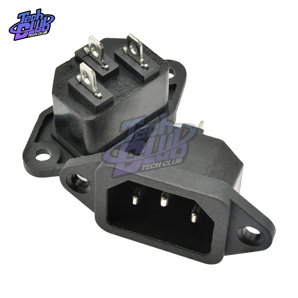 1Pc 10A 250VAC 4 Pin IEC320 C14 connettore di ingresso spina presa di alimentazione ca interruttore a bilanciere 10A portafusibile AC-01/01A AC -02 AC-03 AC-04