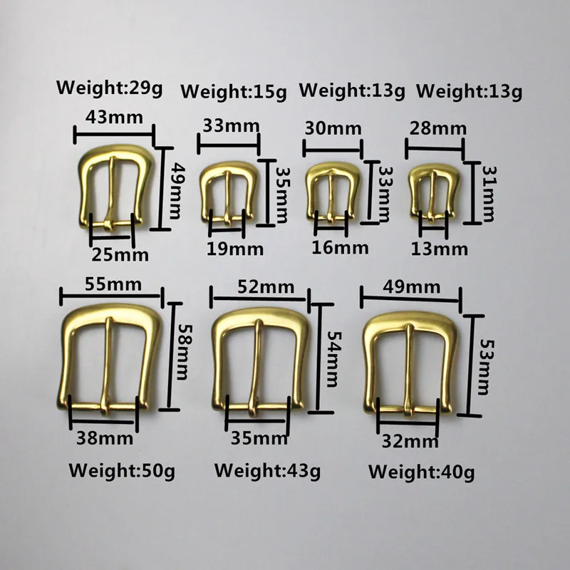 Accessories For Leather Men Belt Buckle BOR Color Solid Brass Pin Buckle 13mm 16mm 19mm 25mm 32mm 35mm 38mm Size Metal Buckle