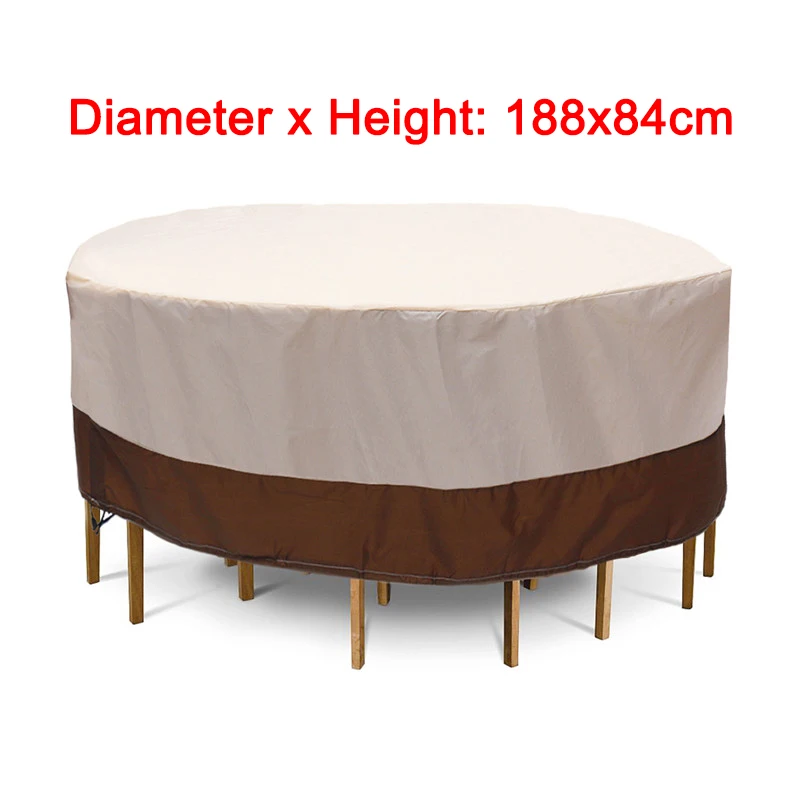 Oxford Cloth Waterproof Round Table Dust Cover Outdoor Furniture Dustproof Sofa Chair Snow Rain Patio Protective Case