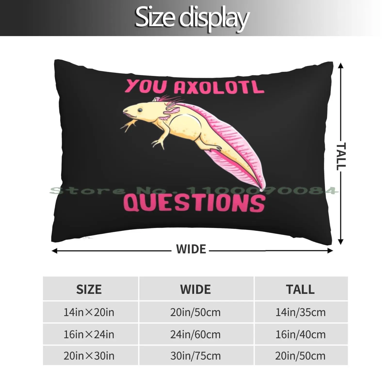 You Axolotl Questions Under Water Mexican Walking Fish Sarcasm Pillow Case 20x30 50*75 Sofa Bedroom Drag Racing Muscle Cars