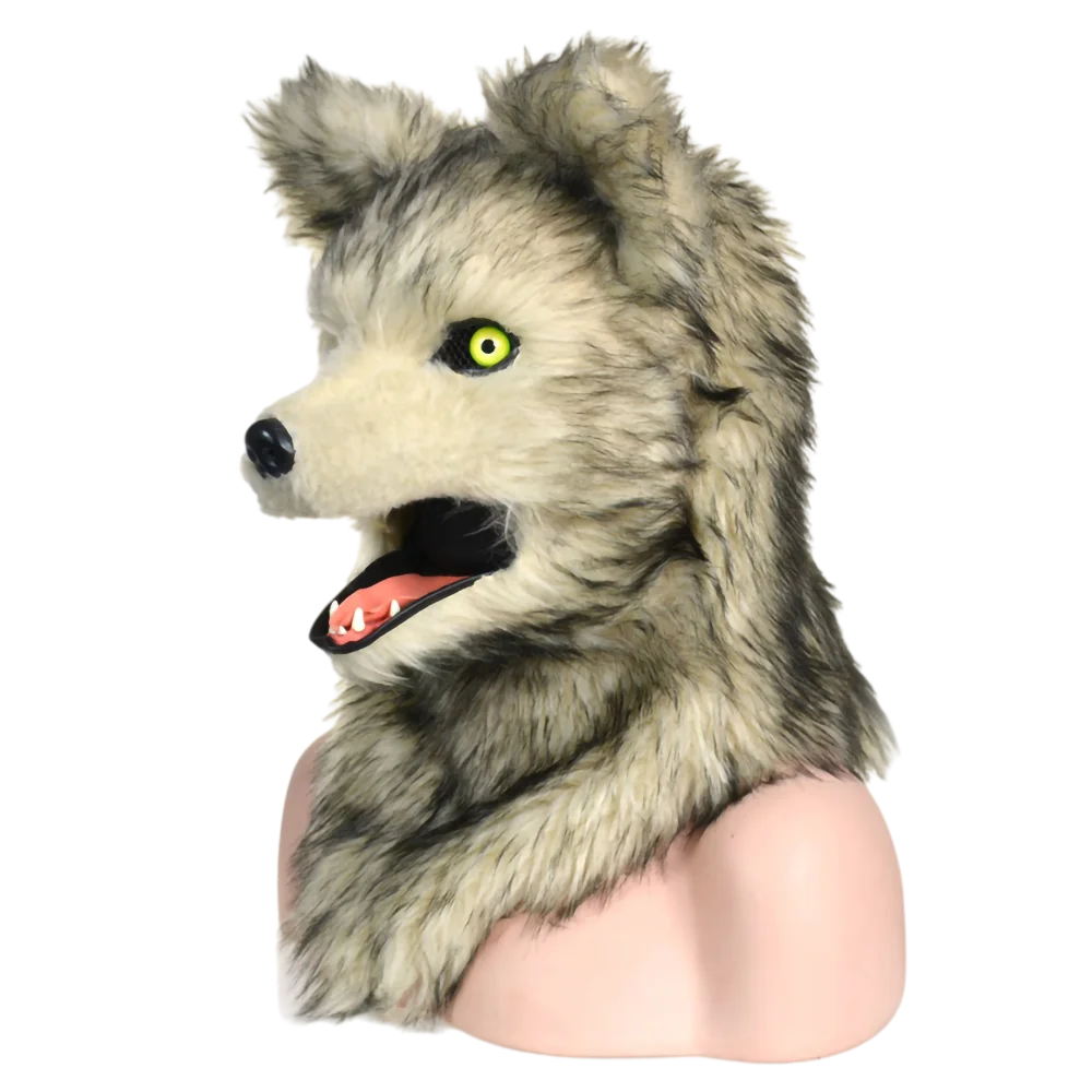 Moving Mouth Mask Animal Mask Wolf Animal Carnival Face Masks simulation animal mask talking  and singing mask