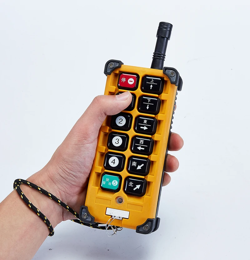 Telecrane 8 single speed push buttons keys 380V 220V 36V  wireless industrial crane electric hoist radio remote control F23-A++