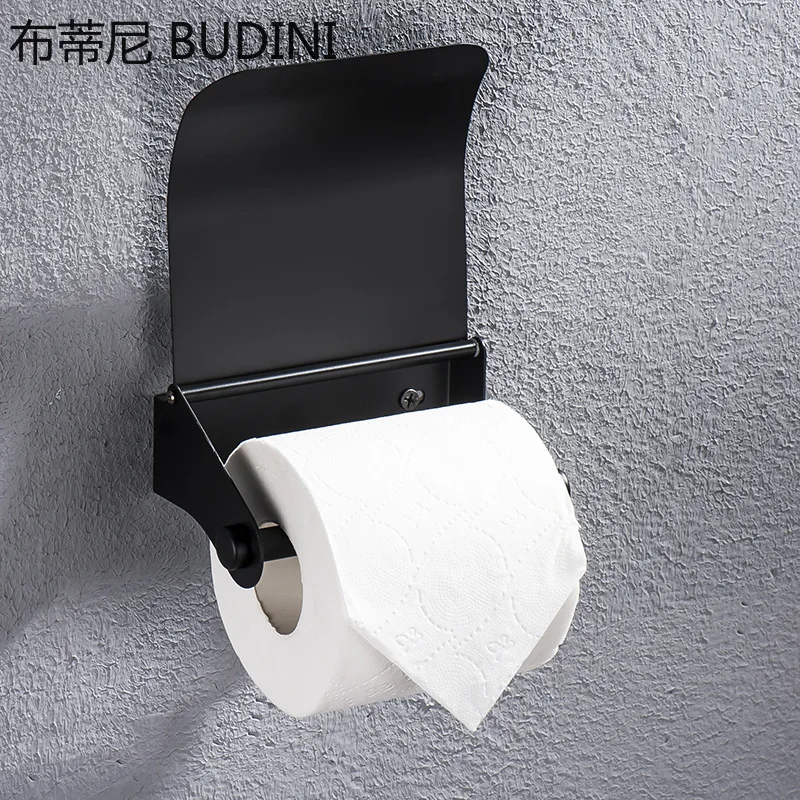 Bathroom Stainless Steel Paper Holder Wall Mounted Toilet Roll Holder Bathroom Accessories Black /Silver Rolling Paper